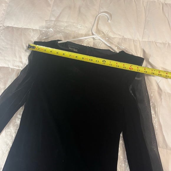 Vintage Jean Paul Gaultier Blk Velvet dress, long sleeve w/sheer side sl… - Picture 6 of 9